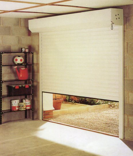 Picture of inside view of Aluroll automatic insulated roll up roller garage door